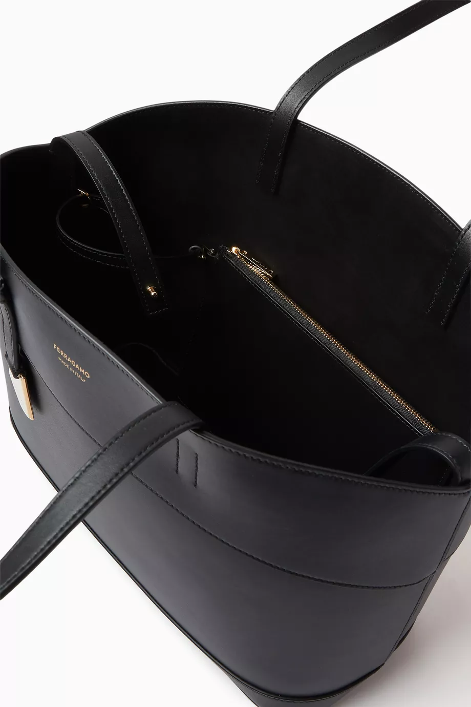 Buy Ferragamo Black Charming Tote Bag in Leather For Women