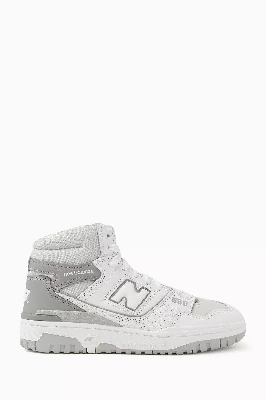 Buy New Balance Grey BB650 High top Sneakers in Leather For Women Online Ounass UAE