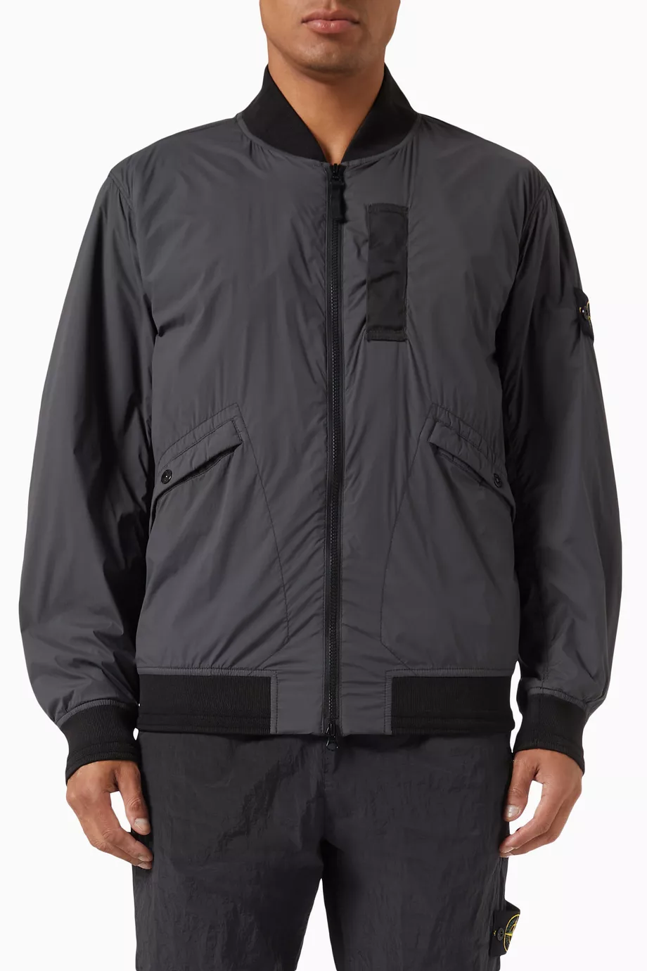 Buy Stone Island Black Bomber Jacket in Nylon Taffeta For Men Online Ounass UAE