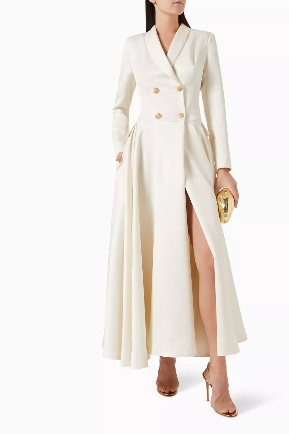 maxi blazer dress Style & Grace Two-Toned Spandex2% Iconic Blazer Maxi Dress -