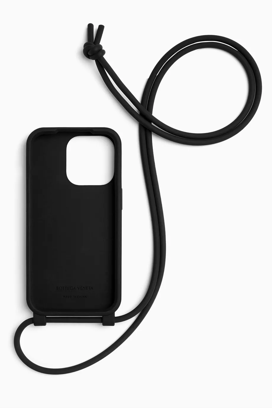 Buy Bottega Veneta Black iPhone 15 Pro Case and Strap in Rubber