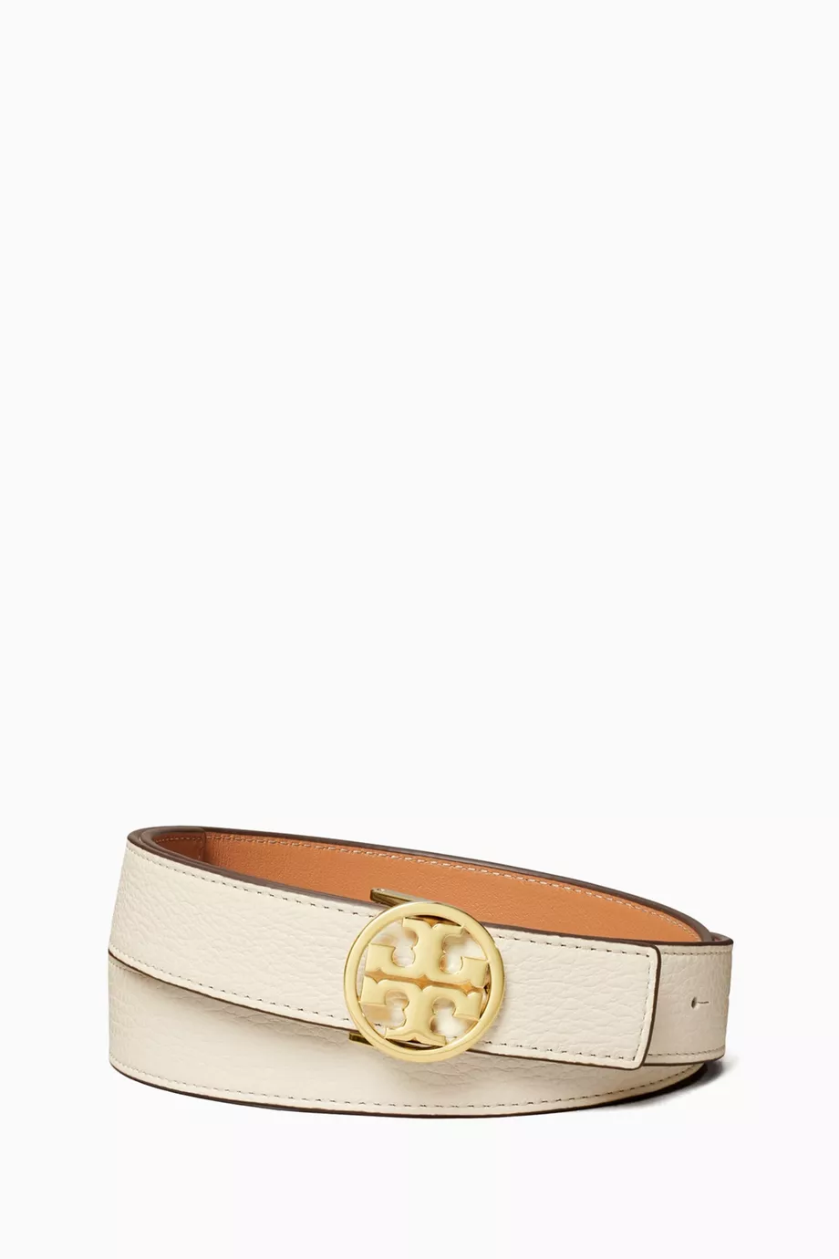 Buy Tory Burch White Miller Reversible Belt in Leather For  display picture 1