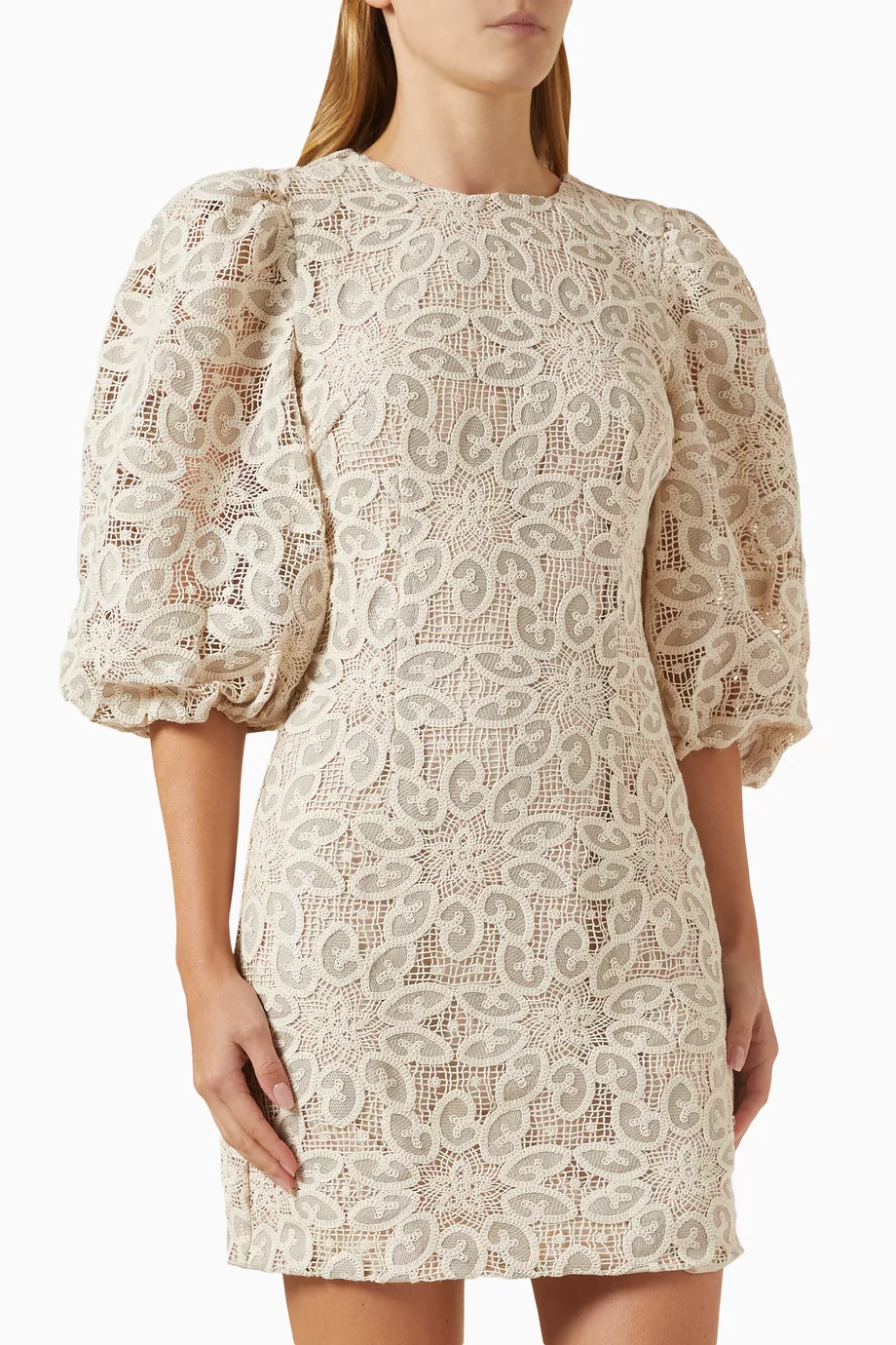 Buy Elliatt White Cliffside Mini Dress in Lace For Women Online Ounass UAE