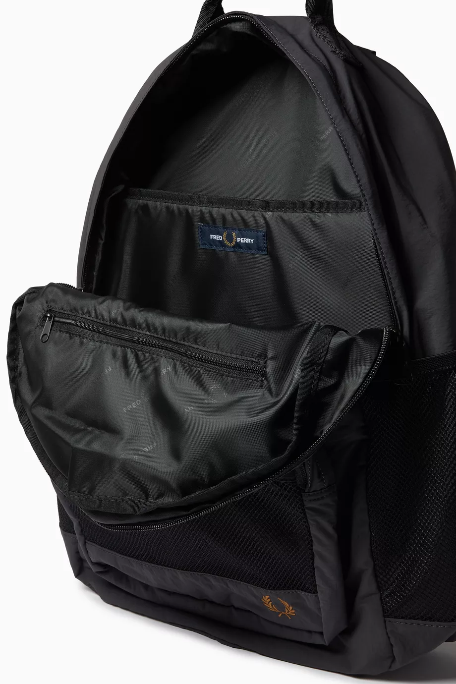 Buy Fred Perry Grey Crinkle Backpack in Nylon-mesh For Men