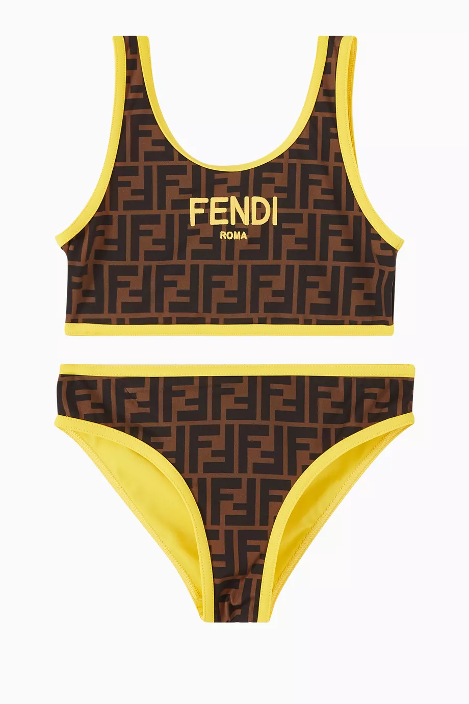 Buy Fendi Brown FF Reversible Bikini Set For Girls Online Ounass UAE