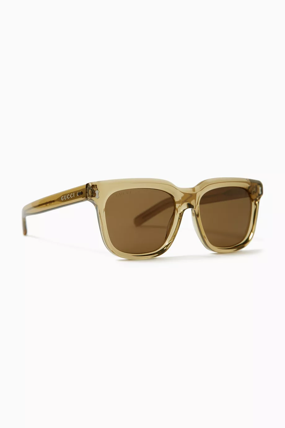 Buy Gucci Yellow Rectangle Sunglasses in Recycled Acetate For Men Online Ounass UAE