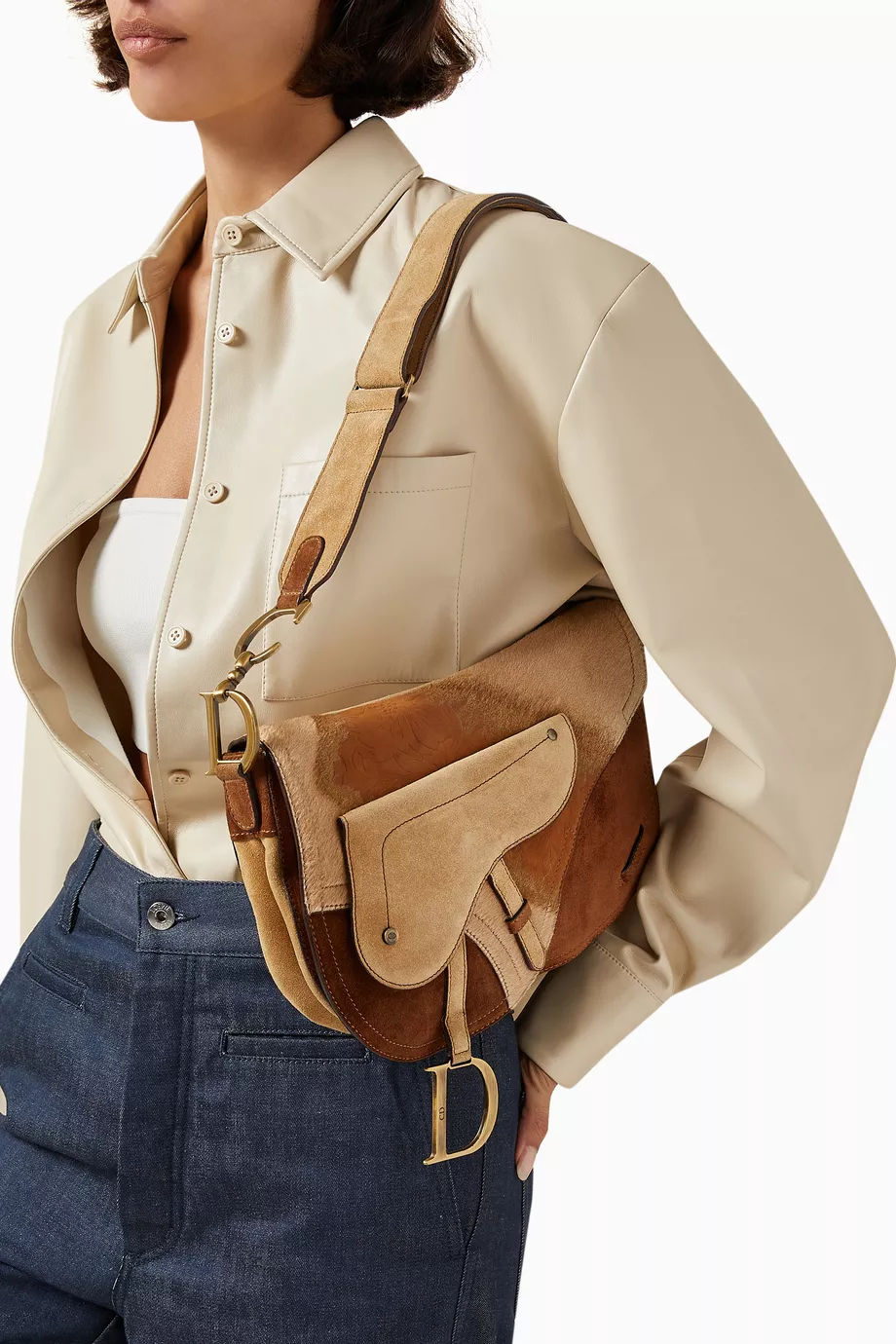 Buy Christian Dior Pre Loved Brown Double Saddle Bag in Suede For Women Online Ounass UAE