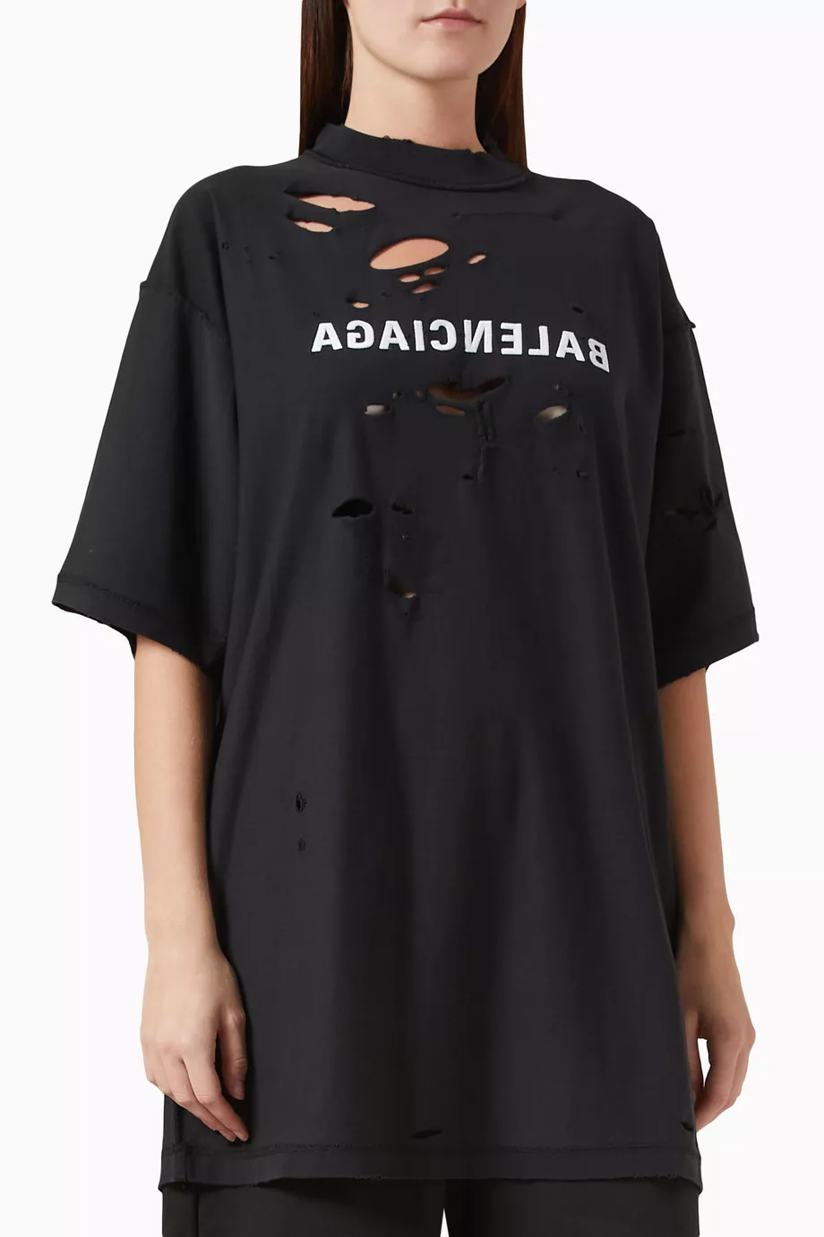 満点の Balenciaga Buy Black in T-shirt Out Inside Balenciaga Mirror トップス