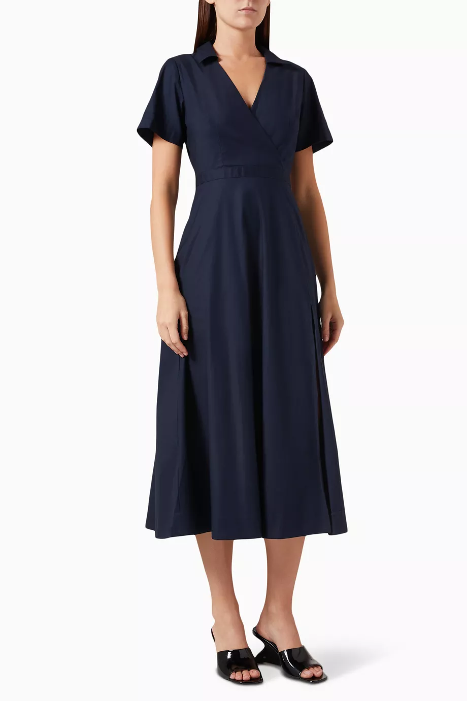 Buy Reformation Blue Isadora Midi Dress in Organic Cotton Blend For Women Online Ounass UAE