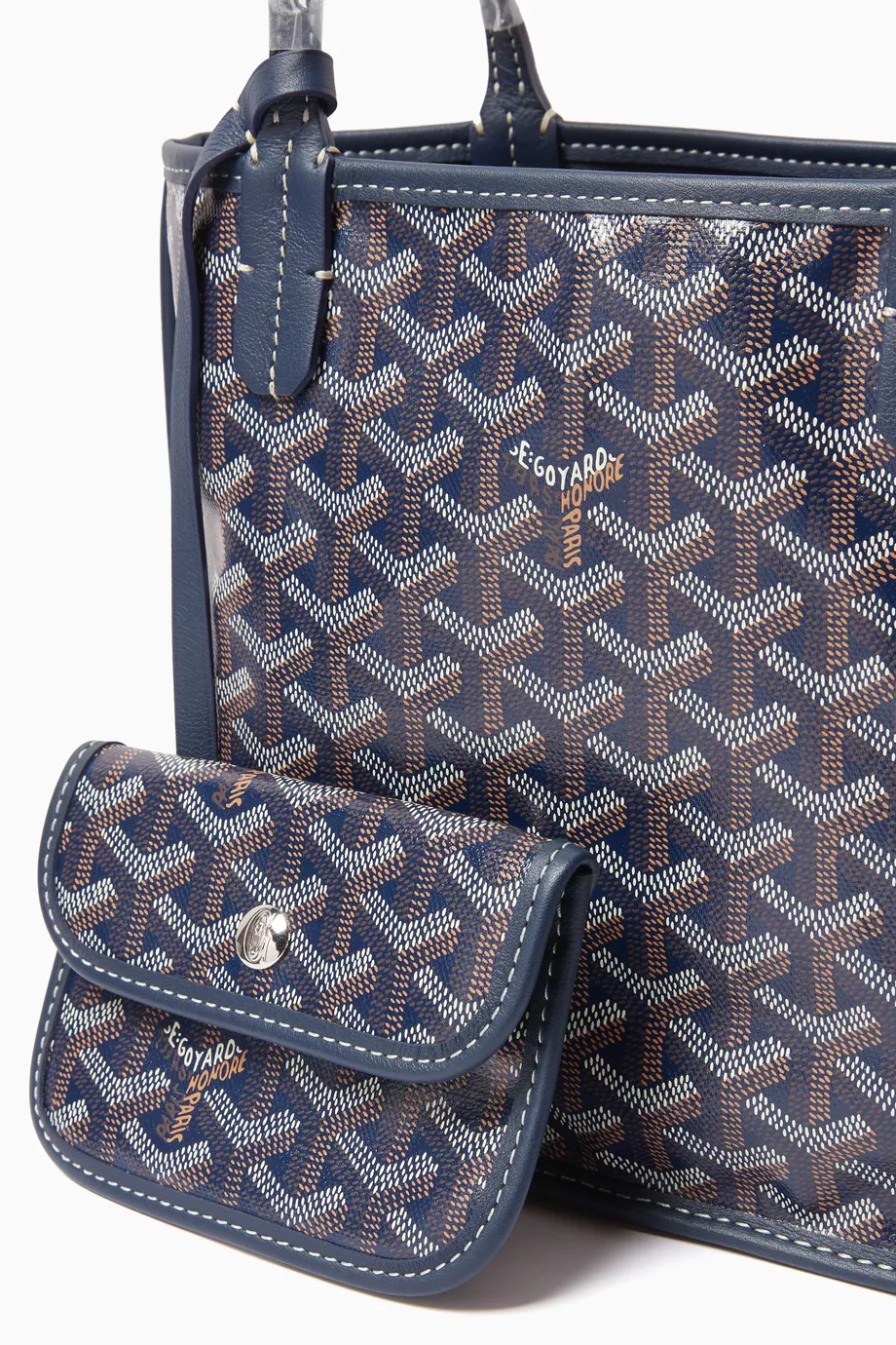 Buy Goyard Pre Loved Blue Unused Mini Anjou Tote Bag in Goyardine Canvas For Women Online Ounass UAE