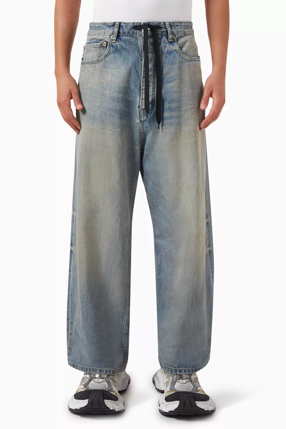 Buy Balenciaga Blue Oversize Baggy Pants in Organic Denim For
