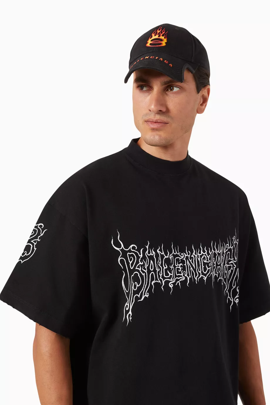 Buy Balenciaga Black Burning Unity Cap in Cotton Drill For