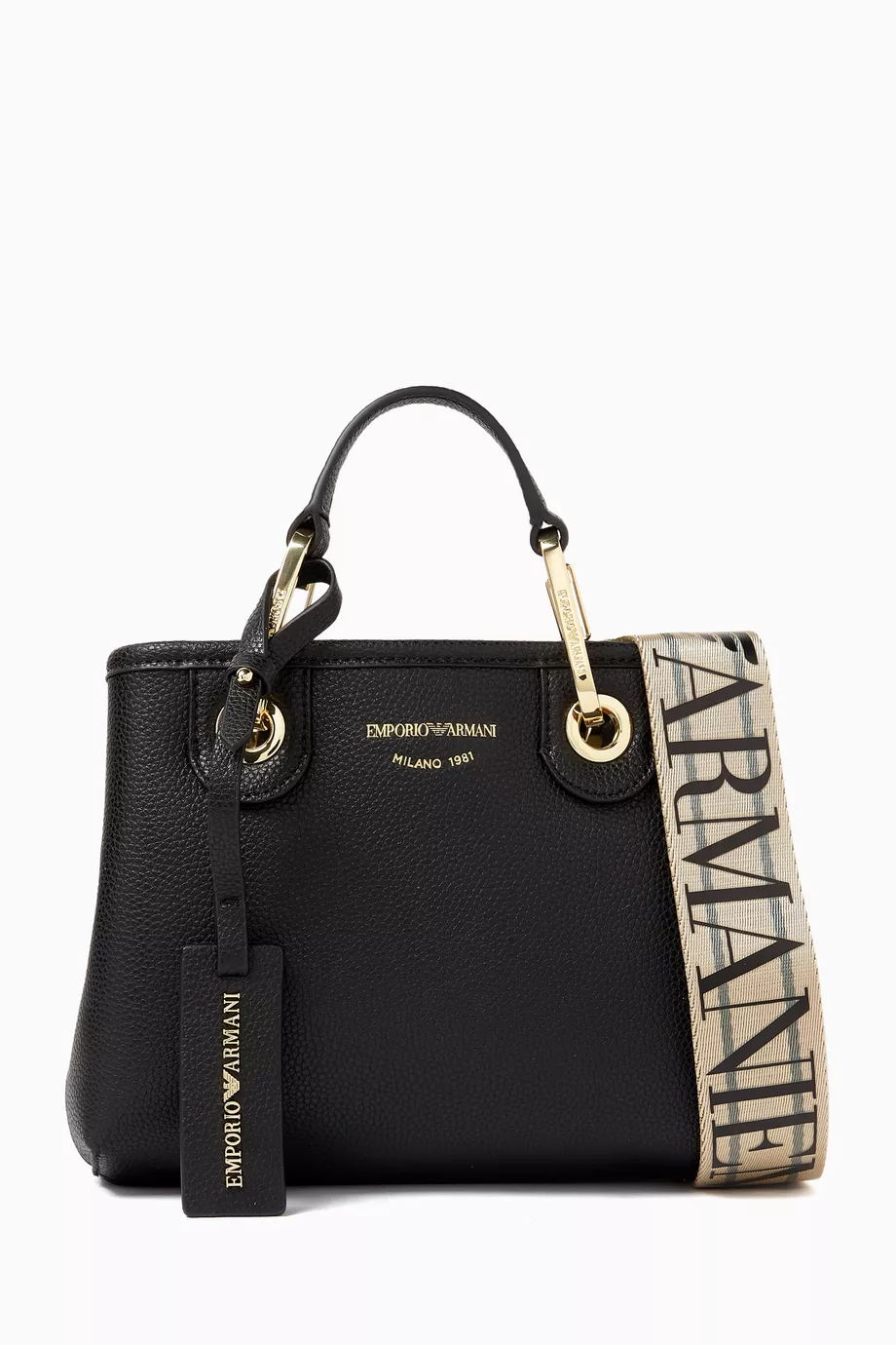 Buy Emporio Armani Black Extra Small Logo Tote Bag For Women Online Ounass UAE