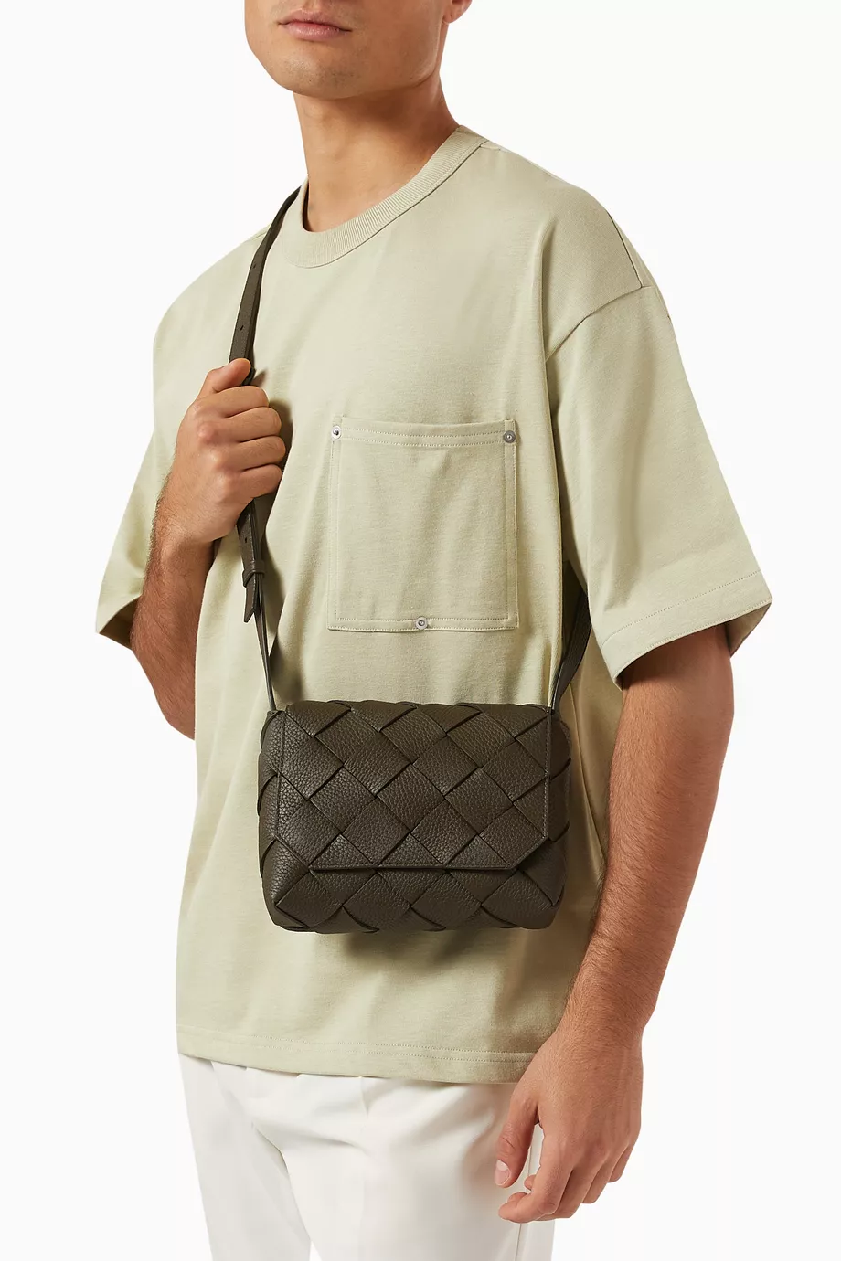 【Bottega Veneta】 Diago Crossbody Bag Khaki Bottega Veneta】 Diago Crossbody Bag Khaki