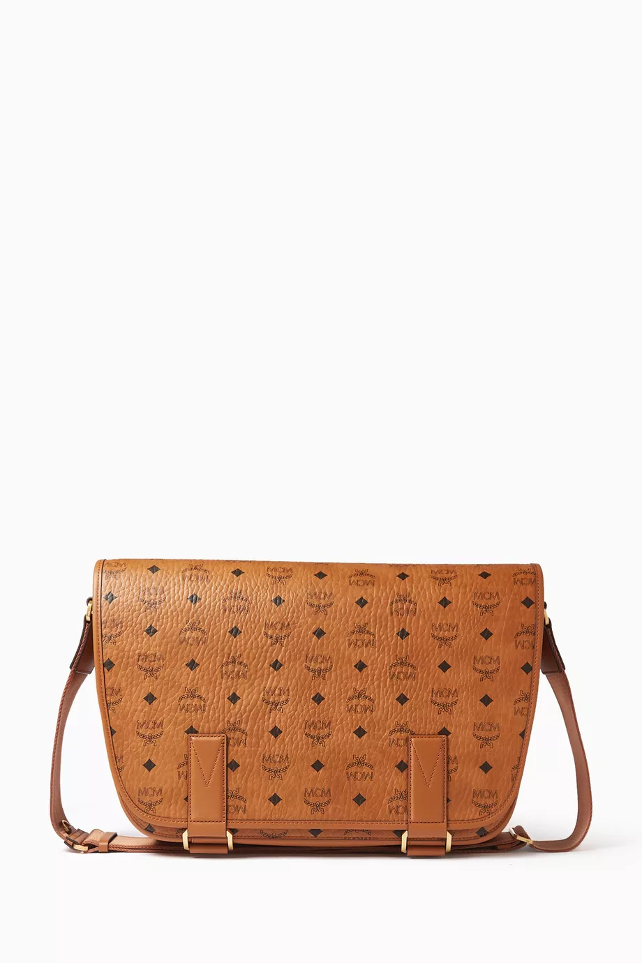 Buy MCM Brown Medium Aren Messenger Bag in Visetos For Men Online Ounass UAE