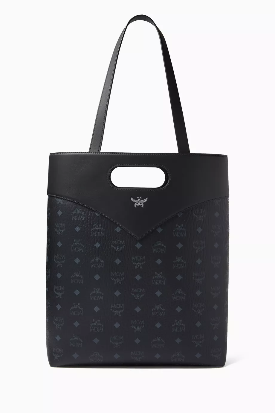 Buy MCM Black Large Diamond Tote Bag in Visetos Leather Mix For Men Online Ounass UAE