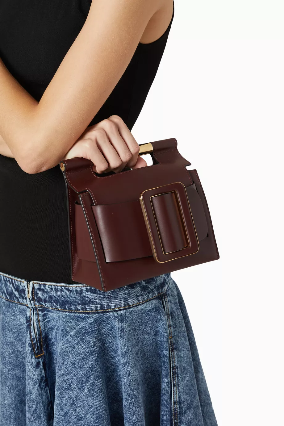Buy BOYY Burgundy Romeo Top handle Bag in Palmellato Calfskin Leather For Women Online Ounass UAE