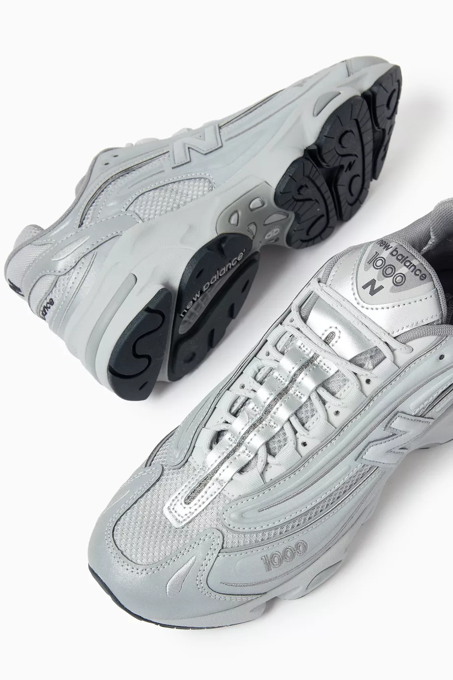 Buy New Balance Silver 1000 Low top Sneakers in Synthetic Leather Mesh For Men Online Ounass UAE