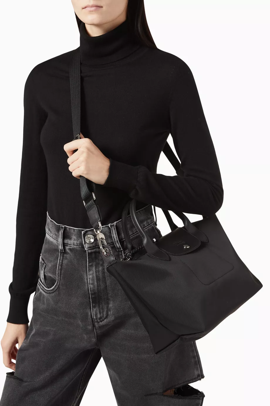 Buy Longchamp Black Small Le Pliage Energy Bag in Recycled Canvas For Women Online Ounass UAE