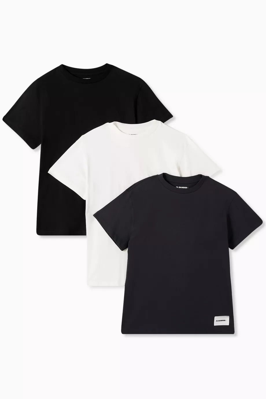 Buy Jil Sander Black T-shirt in Organic Cotton, Pack of 3 For Men