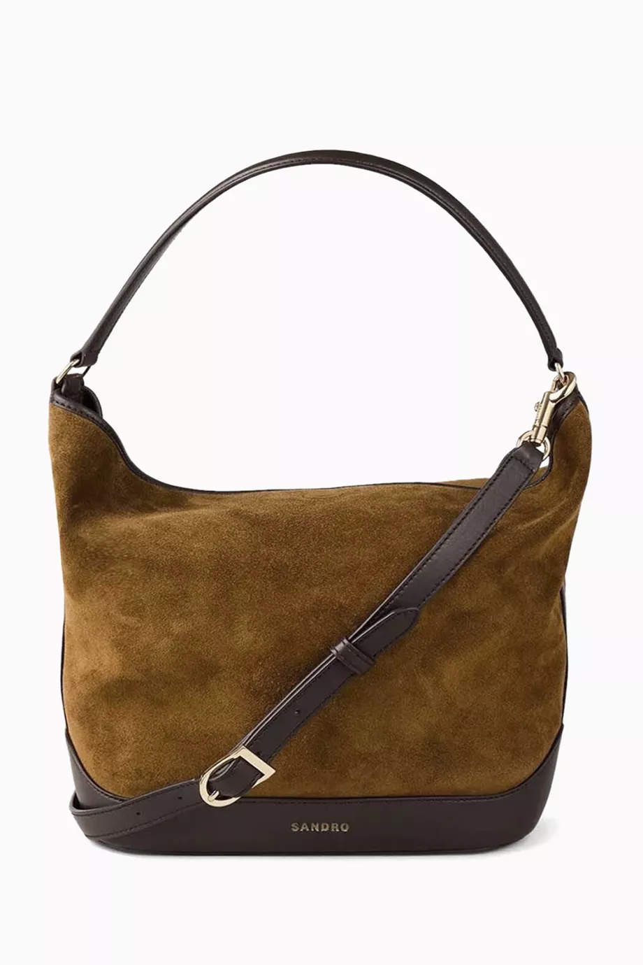 Buy SANDRO Brown Bucket Bag in Suede Leather For Women Online Ounass UAE