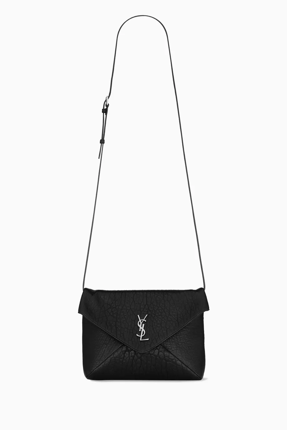 Buy SAINT LAURENT Black Cassandre Envelope Messenger Bag in Lambskin For Men Online Ounass UAE