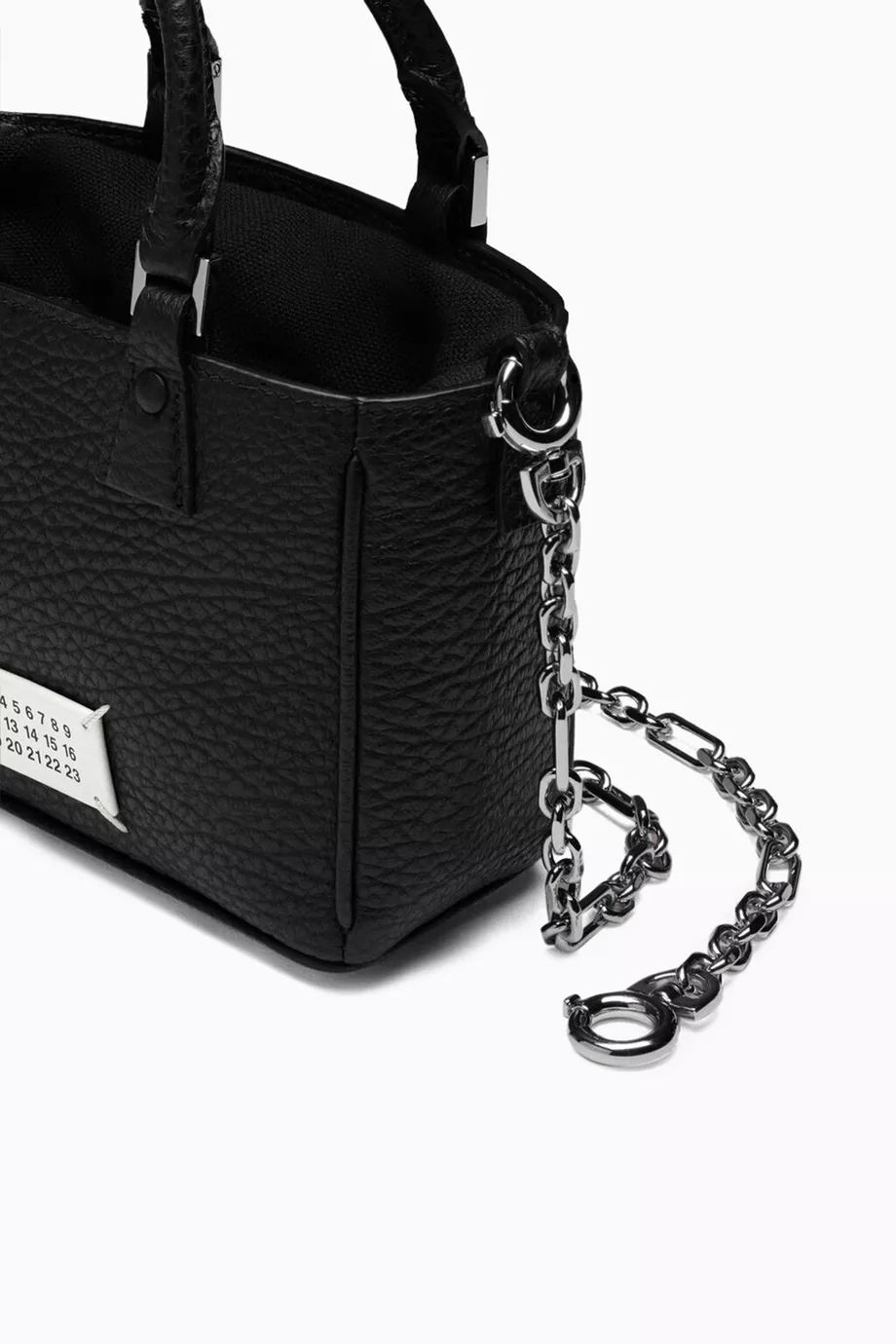 Buy Maison Margiela Black 5AC Horizontal Tote Bag in Leather