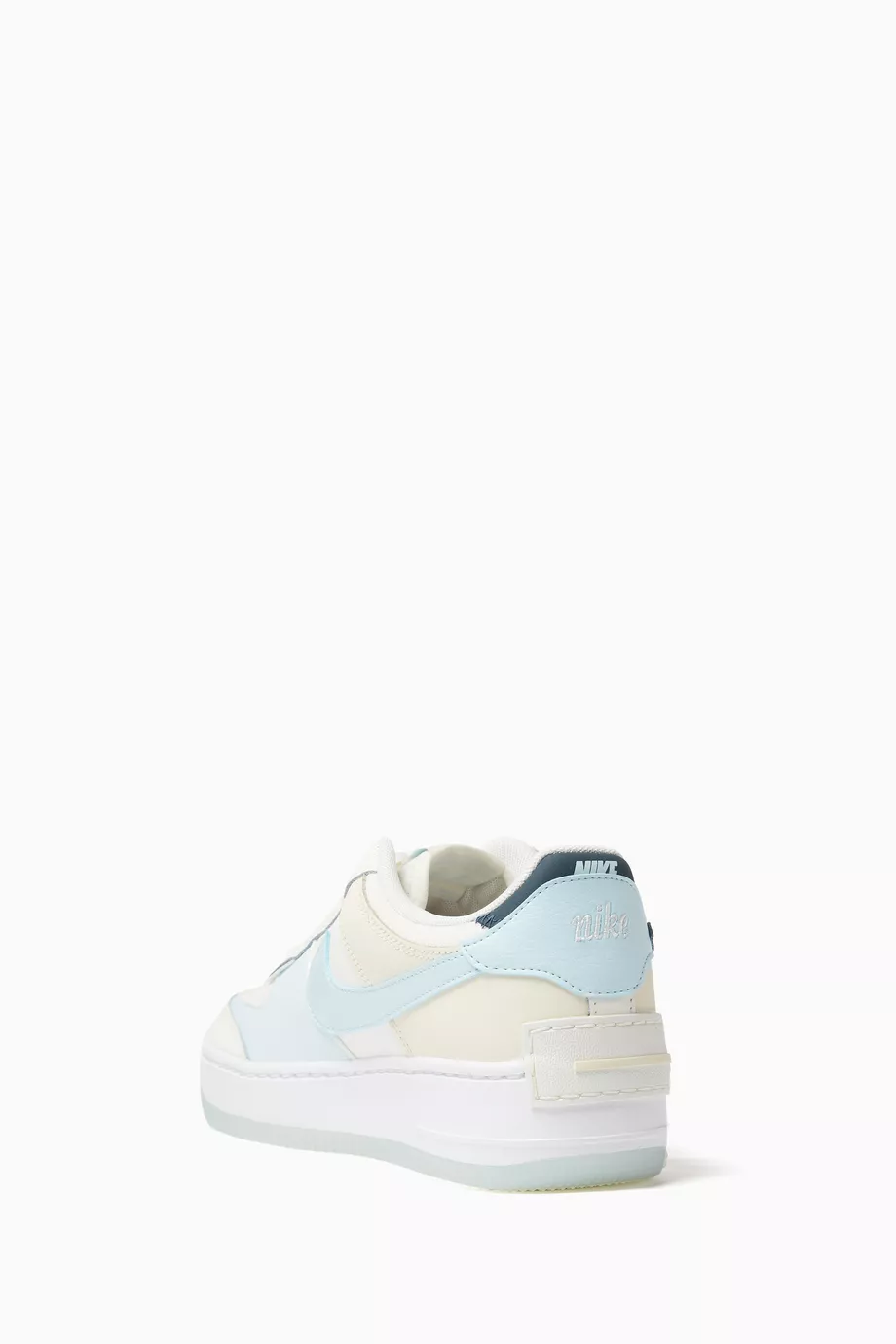 Buy Nike Green Air Force Shadow Sneakers in Leather For Women