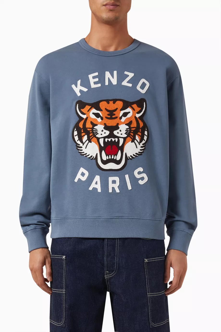 Buy KENZO Blue Unisex Lucky Tiger Sweatshirt in Cotton For Men Online Ounass UAE