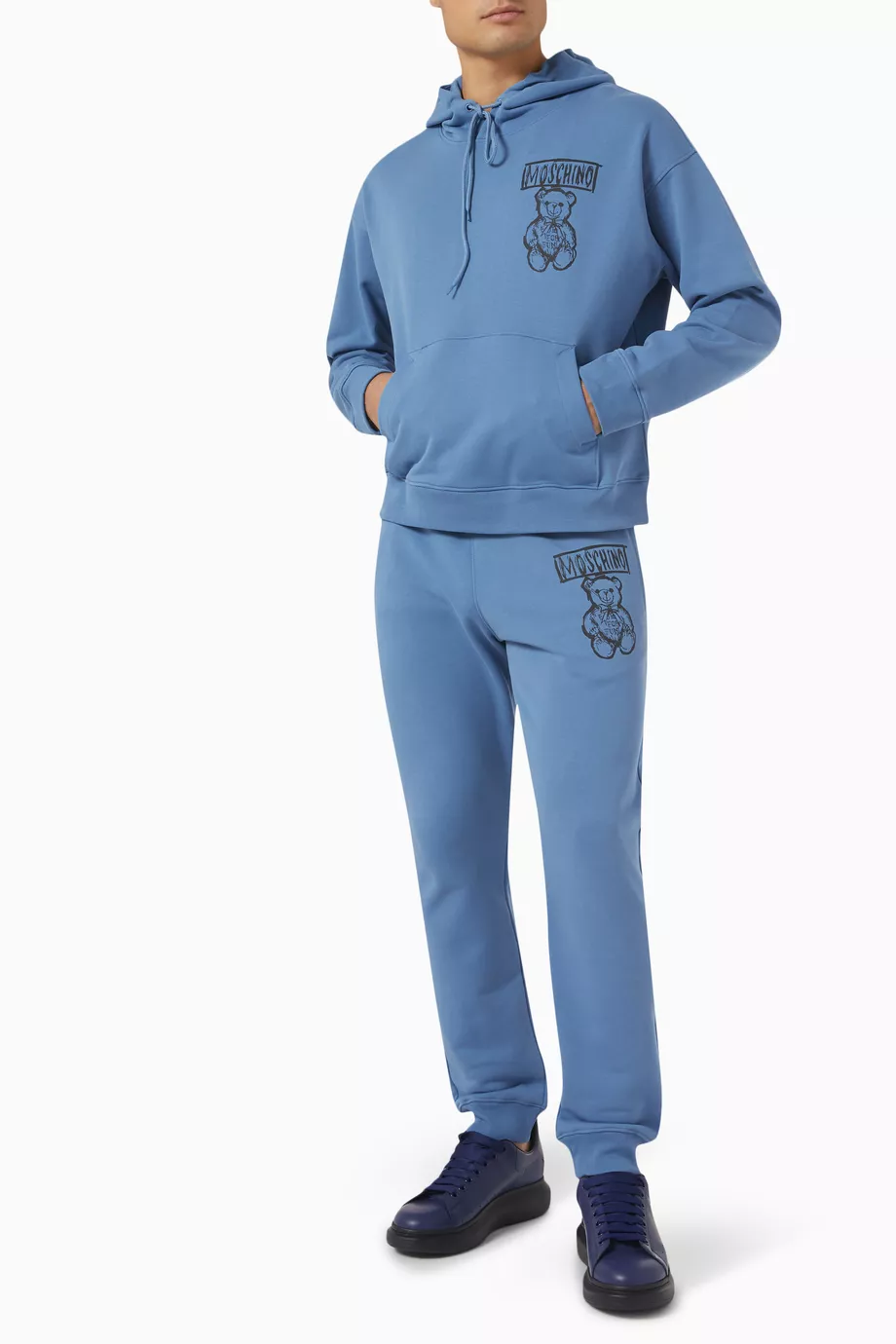 Moschino blue hoodie cheap
