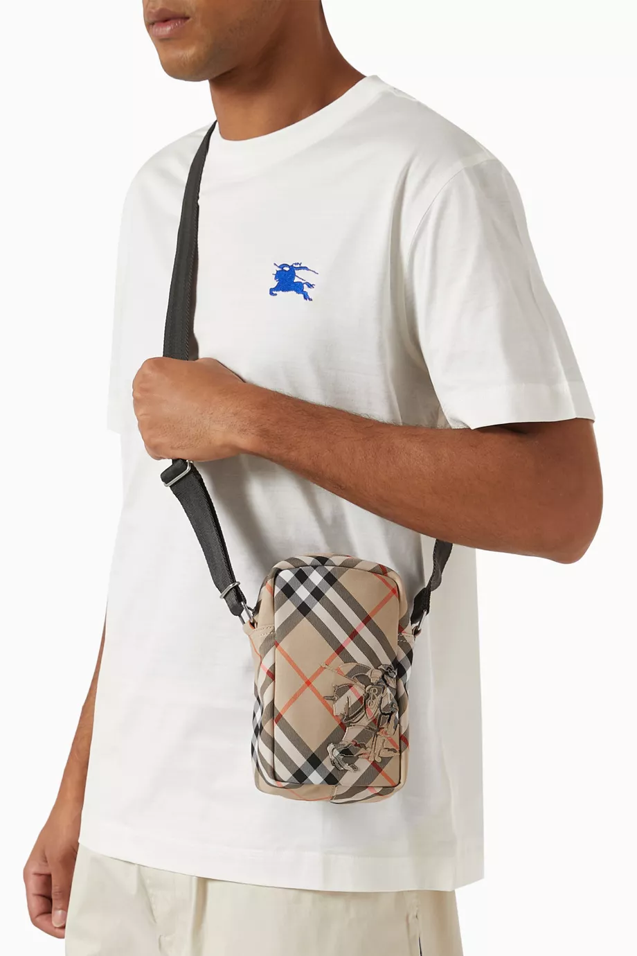 Buy Burberry Neutral Check Phone Bag For Men Online | Ounass UAE