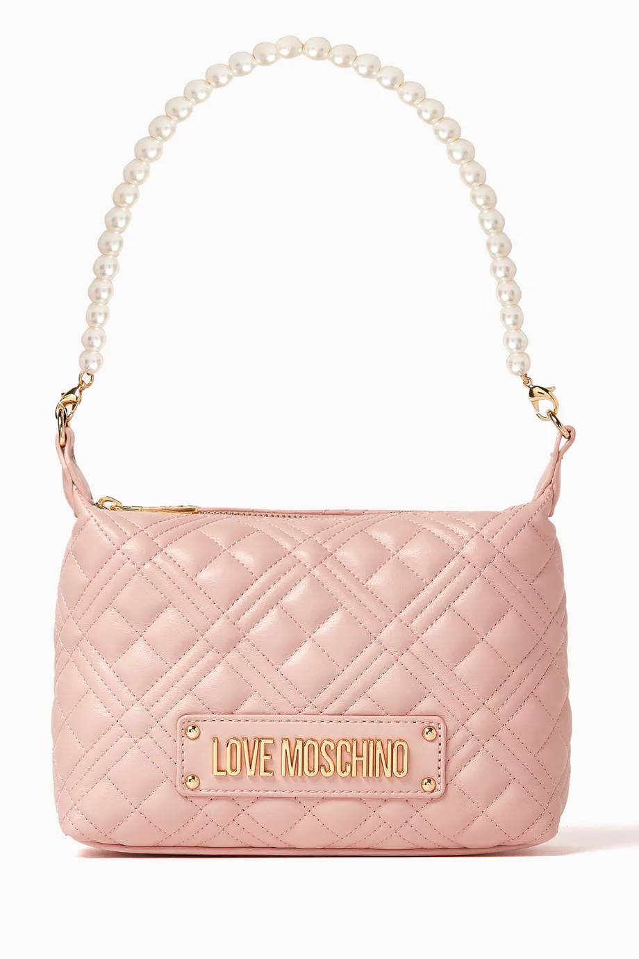 Buy Love Moschino Pink Small Smart Daily Pearl Chain Shoulder Bag in Faux Leather For Women Online Ounass UAE