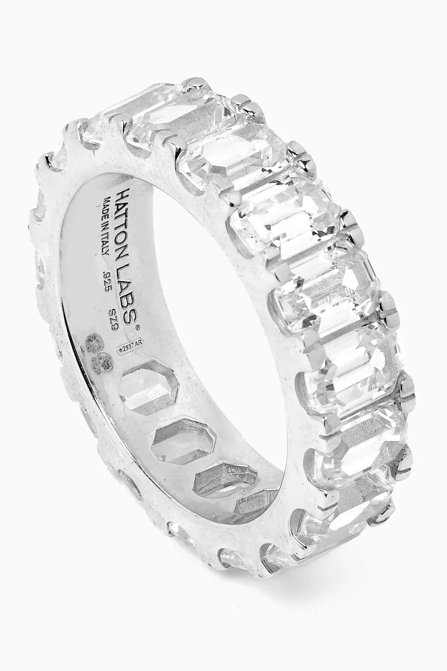 Buy Hatton Labs Silver Step Cut Eternity Ring in Sterling