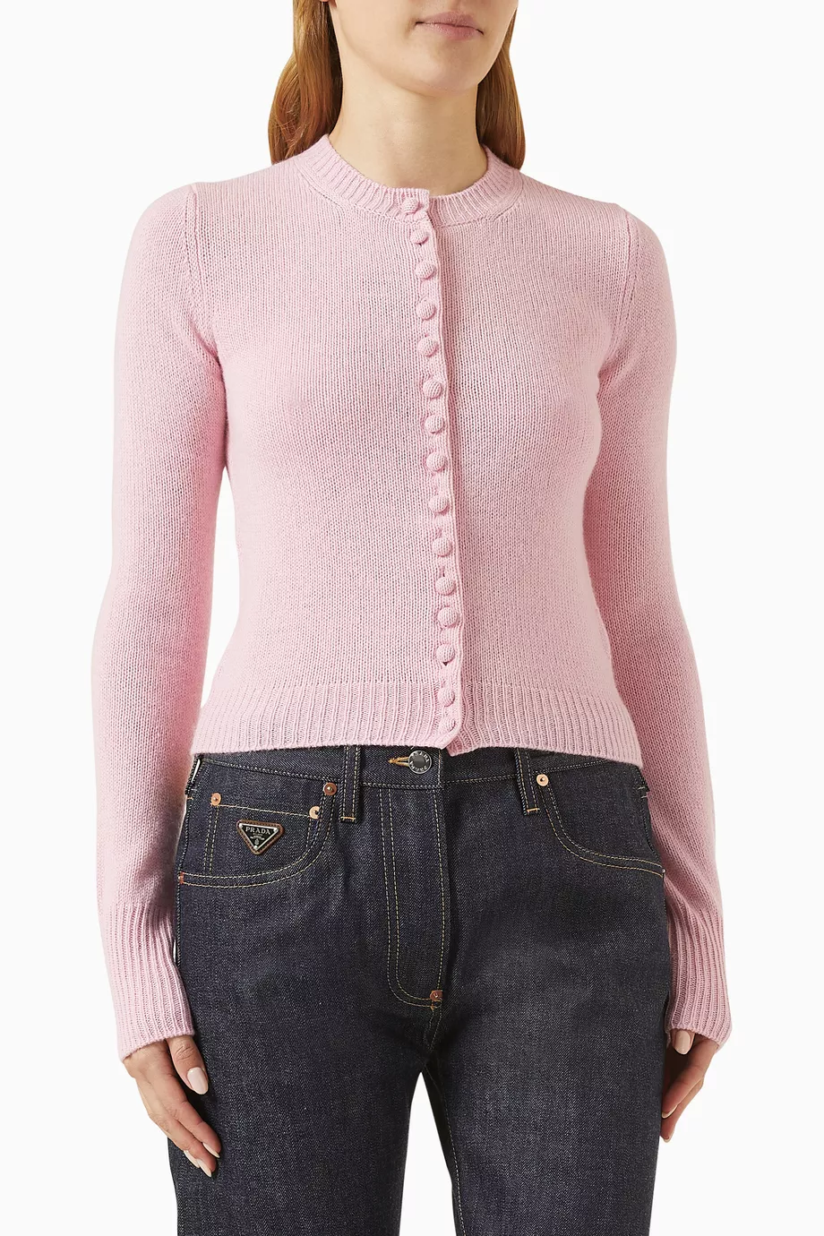 Buy Prada Pink Button-up Cardigan in Cashmere For Women