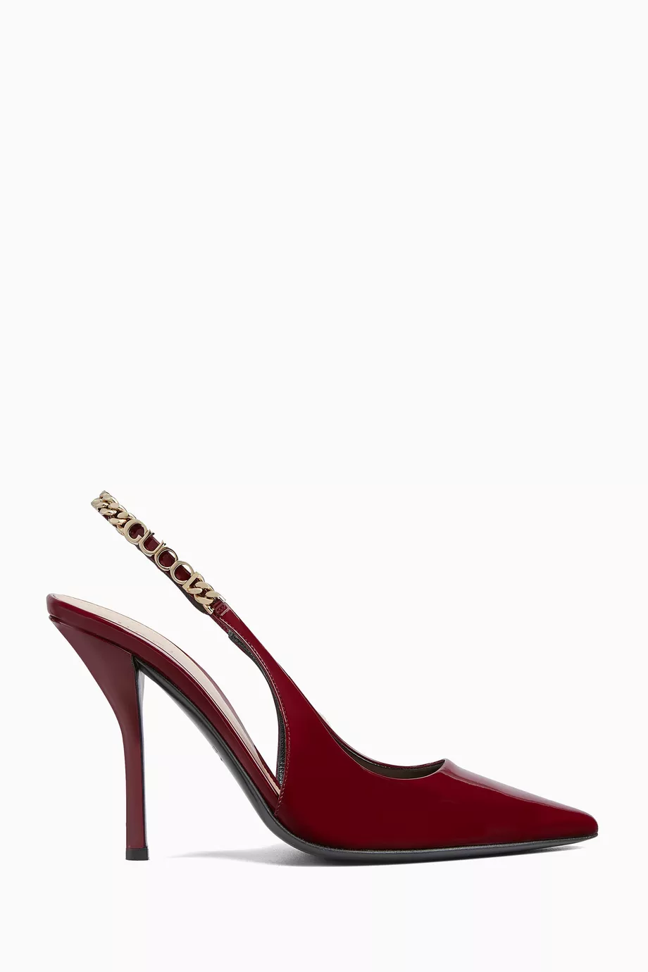 Buy Gucci Burgundy Signoria 105 Slingback Pumps in Leather For Women Online Ounass UAE