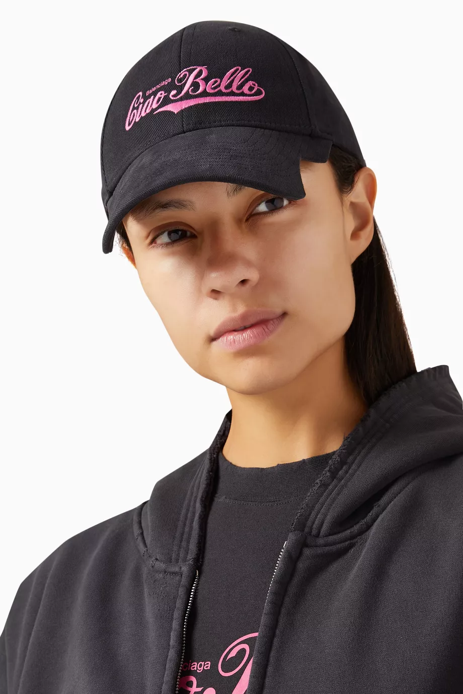 国内即発+BALENCIAGA+Ciao Bello キャップ Buy Balenciaga Black Ciao Bello Cap in Cotton-drill For