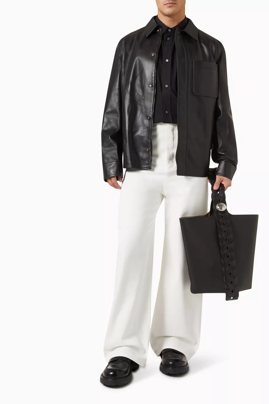 Buy LOEWE Black Logo Pocket Shirt in Cotton For Men Online