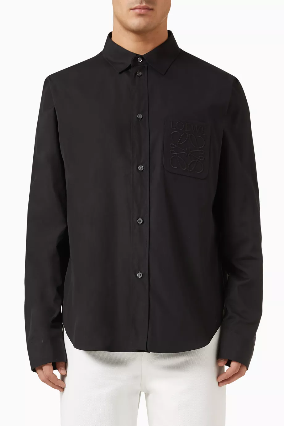 LOEWE ブラック 長袖シャツ ポケット付き⭐︎美品⭐︎ Buy LOEWE Black Logo Pocket Shirt in Cotton For Men Online