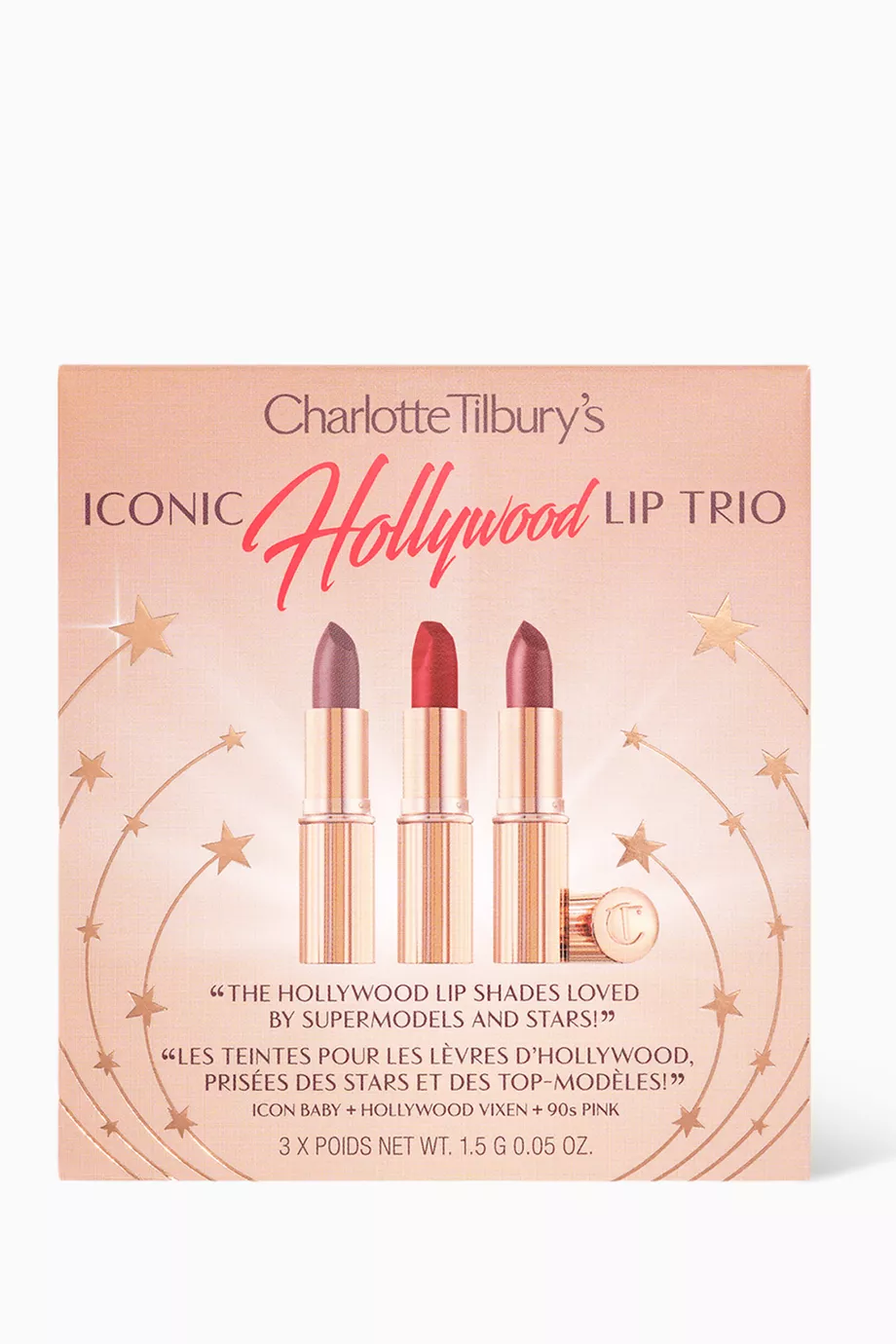 Charlotte Tilbury Hollywood Lip Trio 3色 Iconic Hollywood Lip Trio: Mini Lipstick Gift Set