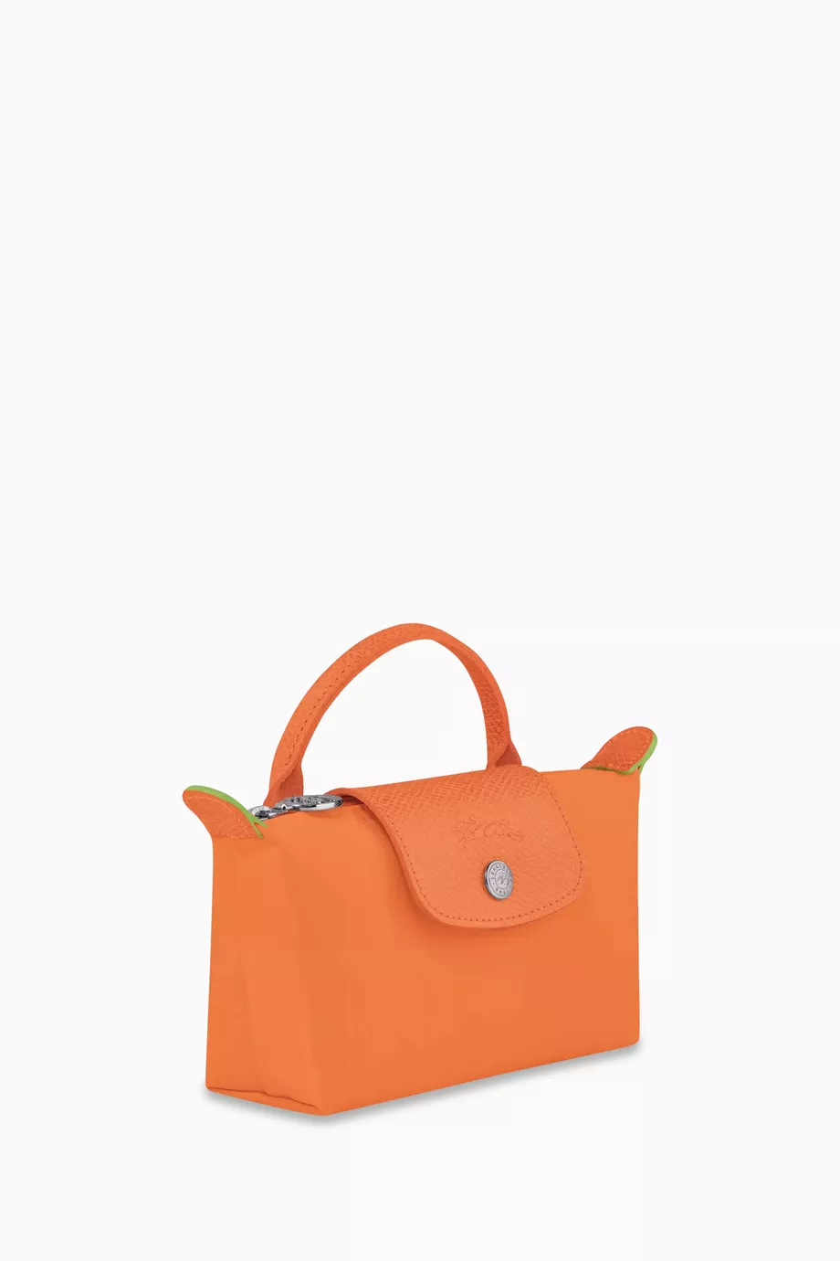 Buy Longchamp Orange Mini Le Pliage Pouch Bag in Canvas For