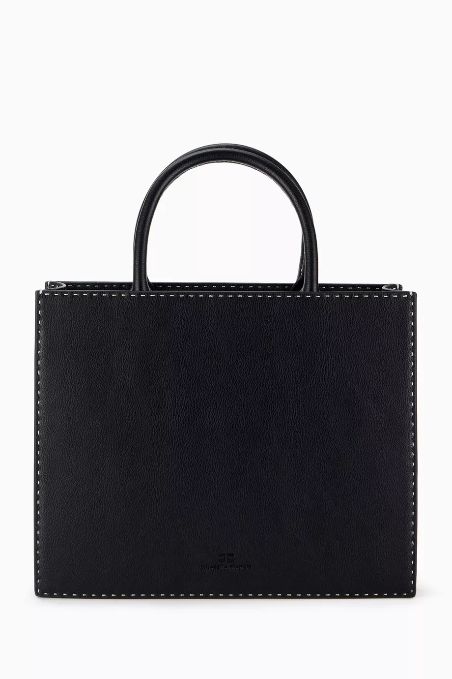 トートバッグ Elisabetta Franchi Structured Black Handbag With Gold donna-borse-no-trans-nero-