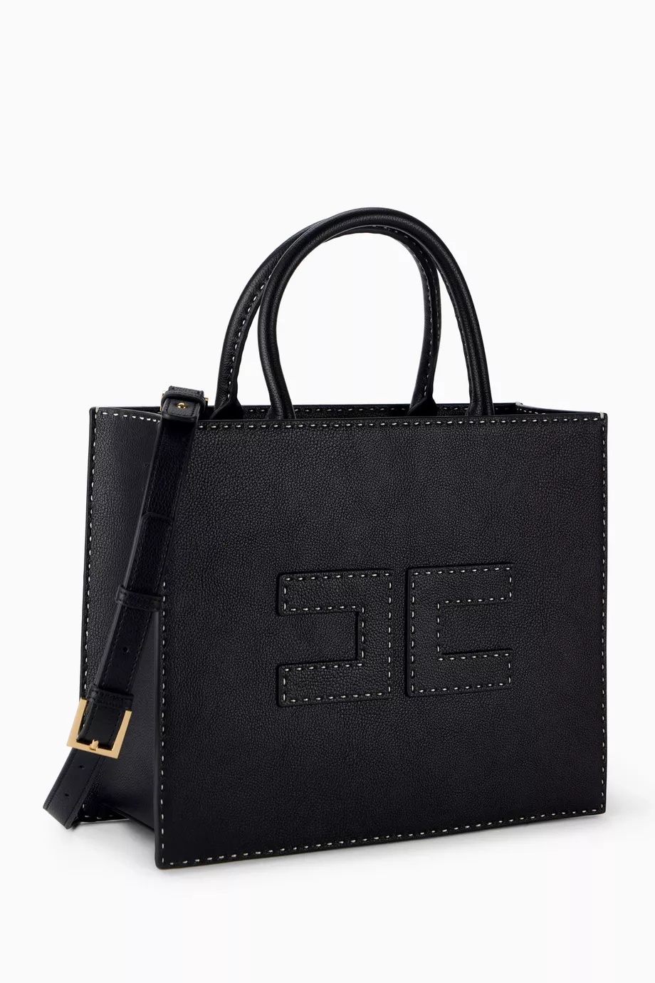 トートバッグ ELISABETTA FRANCHI Woman Tote bags Black BS83A 110 Buy Elisabetta Franchi Black Medium Tote Bag in Faux Leather