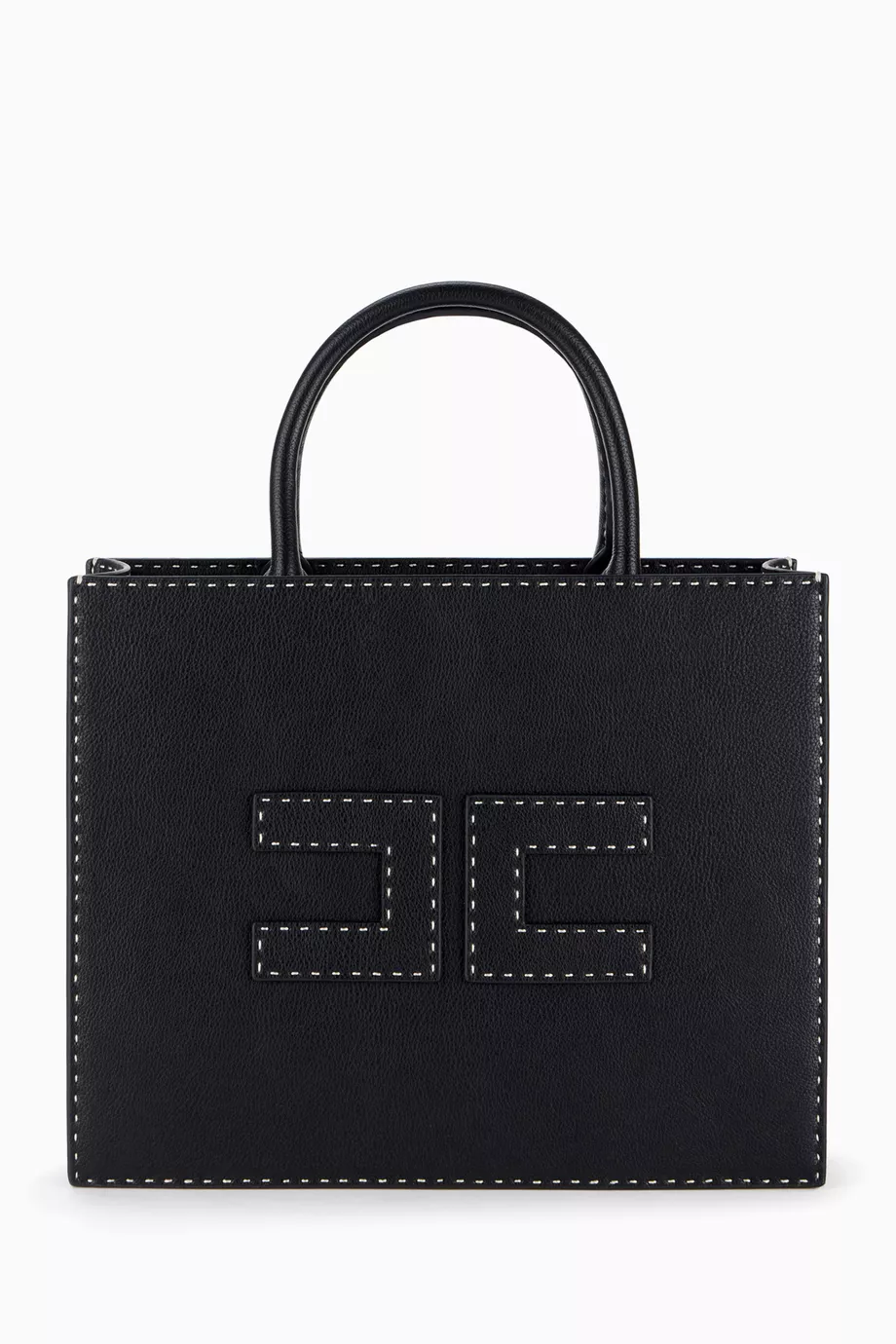 トートバッグ ELISABETTA FRANCHI Woman Tote bags Black BS12A 110 Buy Elisabetta Franchi Black Medium Tote Bag in Faux Leather