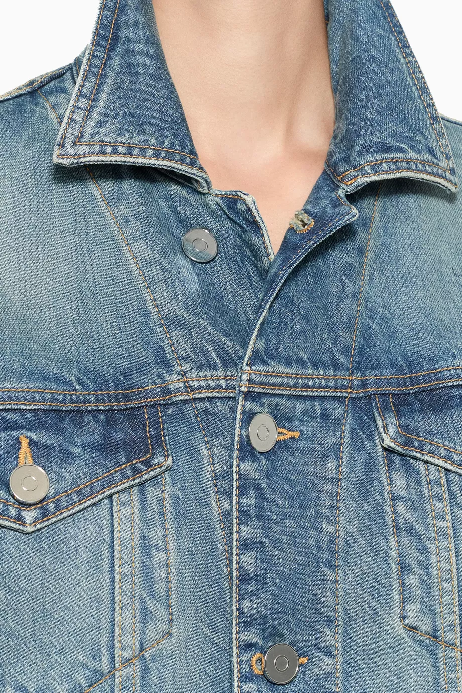 Buy Alaïa Blue Vintage Peplum Jacket in Denim For Women