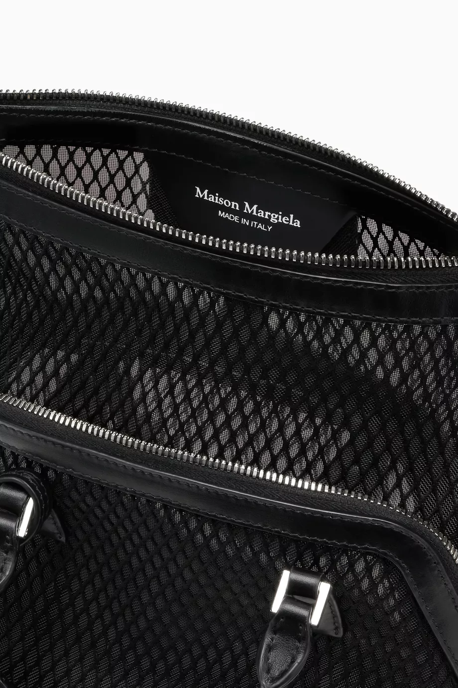 Buy Maison Margiela Black Mini Sac Classique Bag in Mesh For