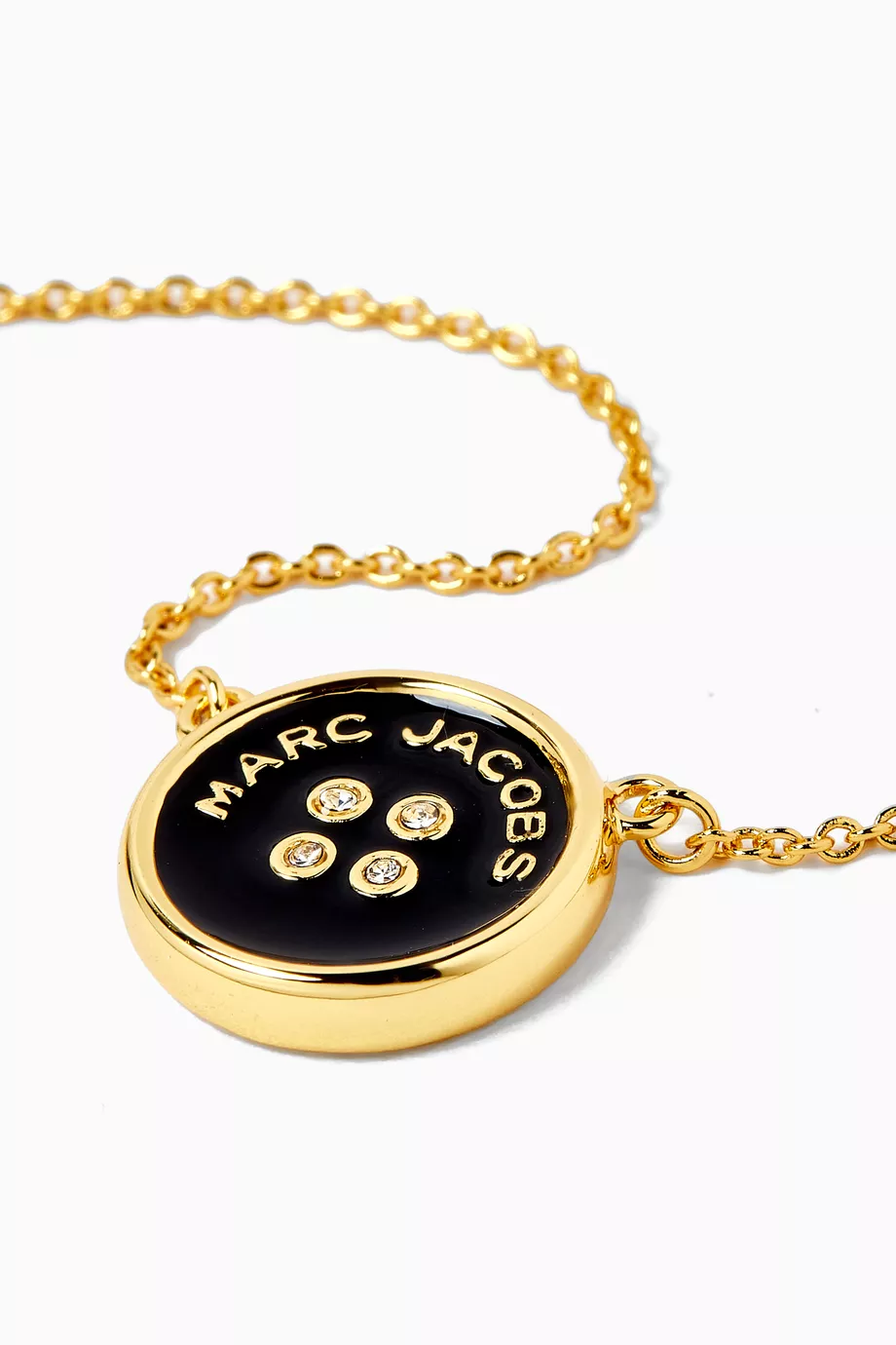 Buy Marc Jacobs Black The Button Pendant Necklace in Gold