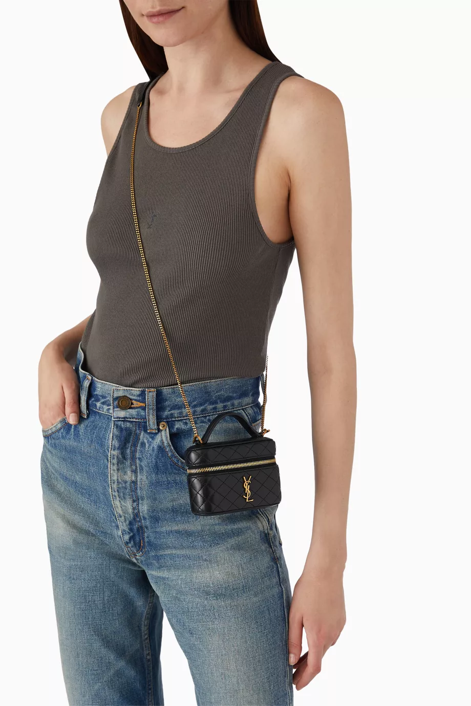 【SAINT LAURENT】 GABY MICRO BAG IN QUILTED LAMBSKIN SAINT LAURENT Gaby Micro Bag in Quilted Lambskin