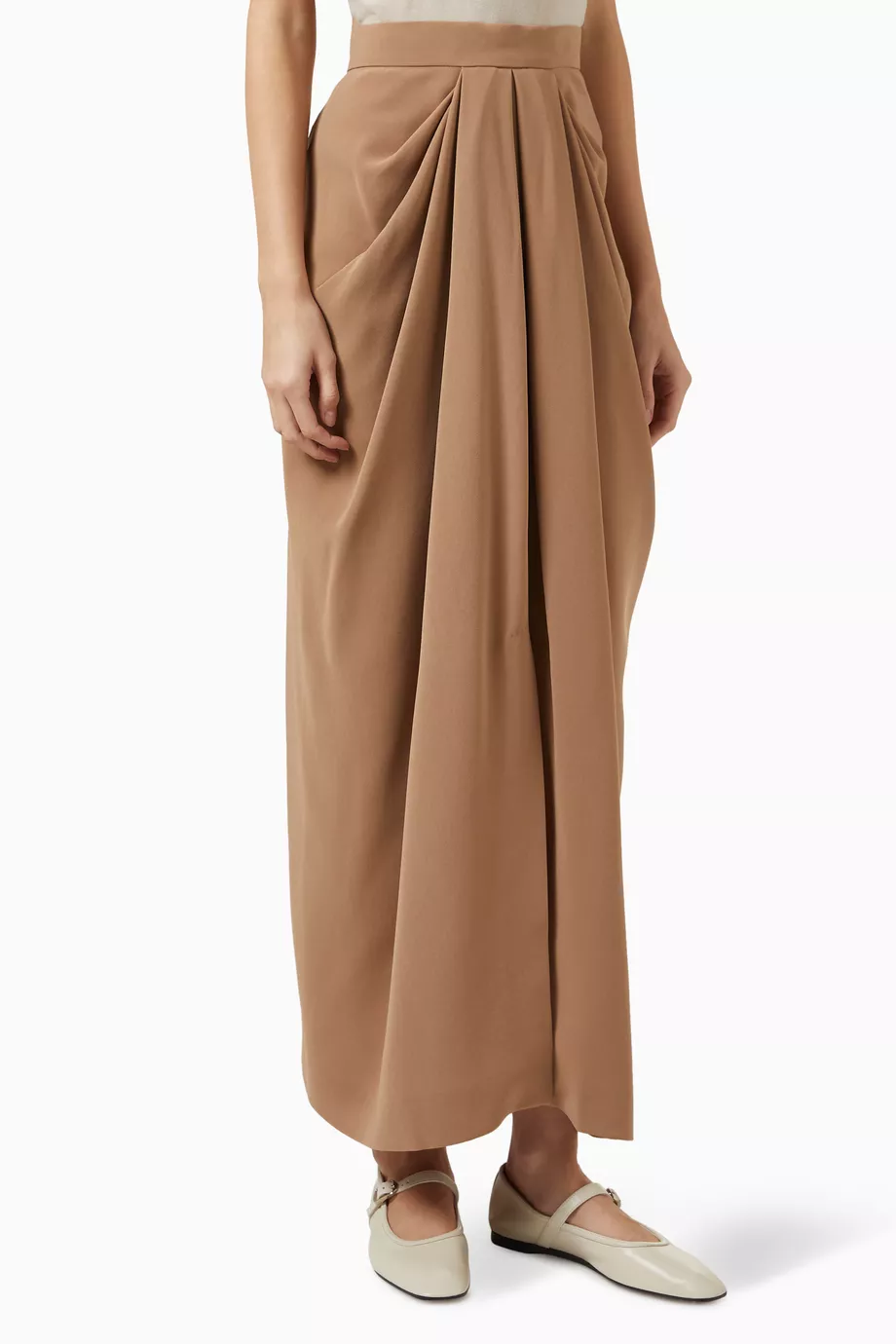 Buy Max Mara Brown Ridente Maxi Skirt in Cady For Women