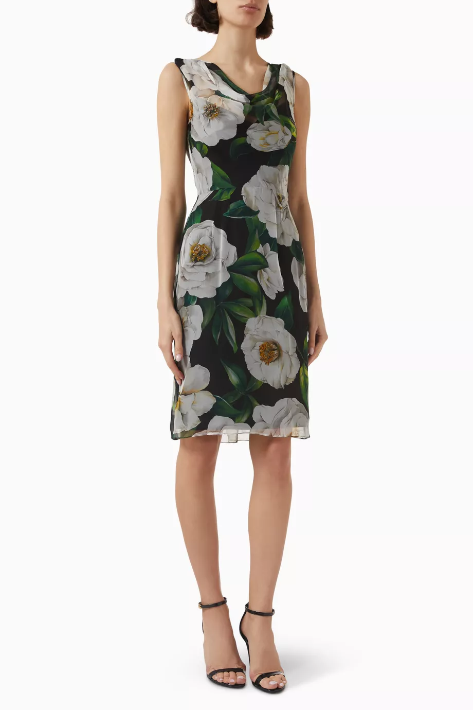 (送料・送料込) DOLCE & GABBANA Gardenia-print midi dress 送料・送料込) DOLCE & GABBANA Gardenia-print midi dress