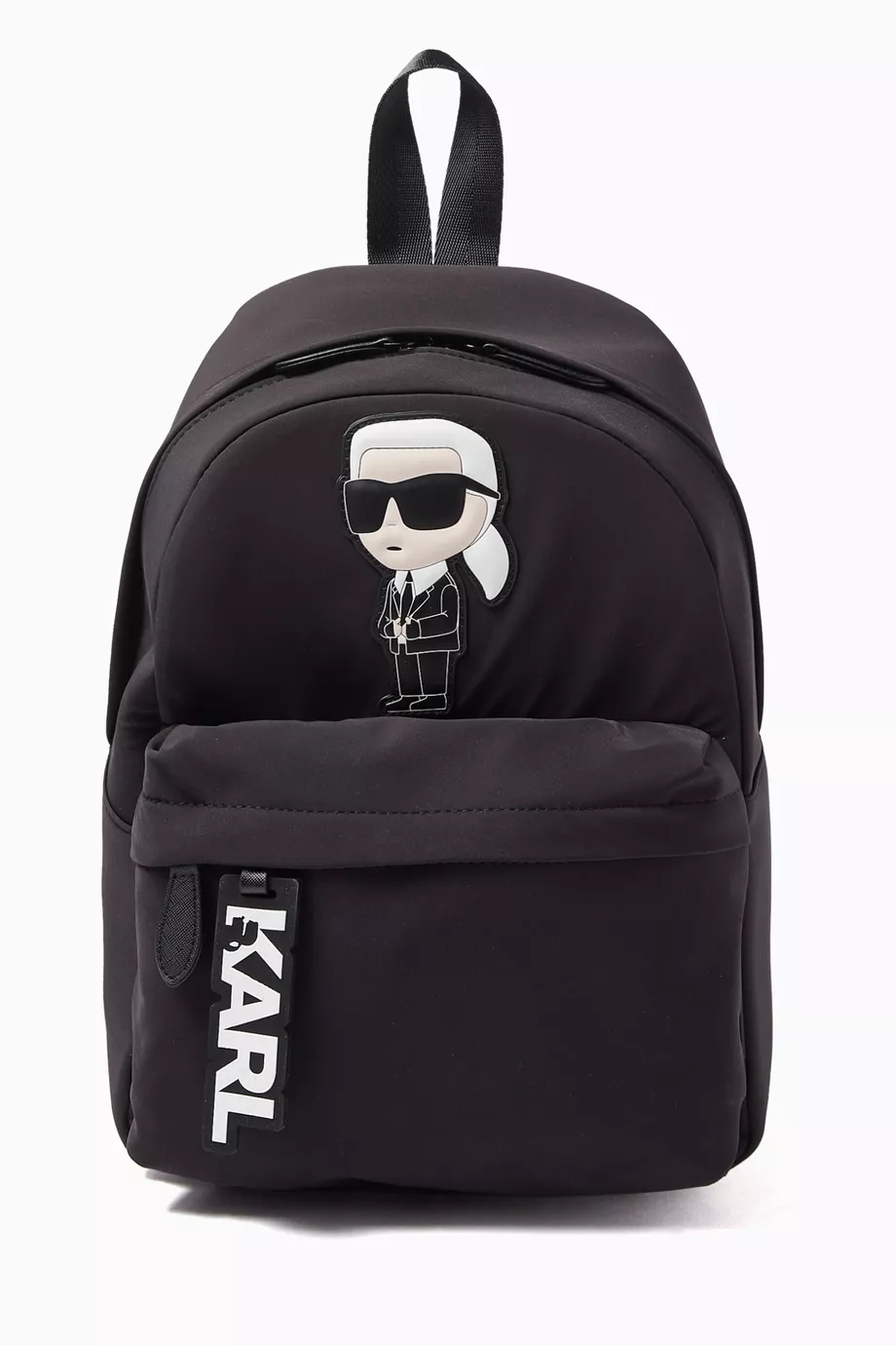Buy Karl Lagerfeld Kids Black Ikonik Karl-applique Backpack  display picture 1